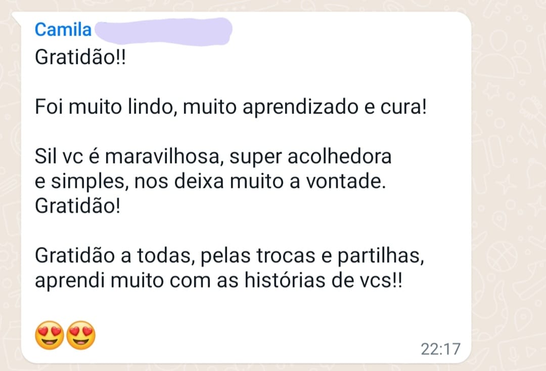 Depoimento de Camila, aluna do Espelho D'Água