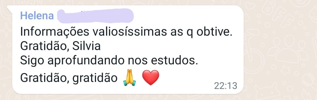 Depoimento de Helena, aluna do Espelho D'Água