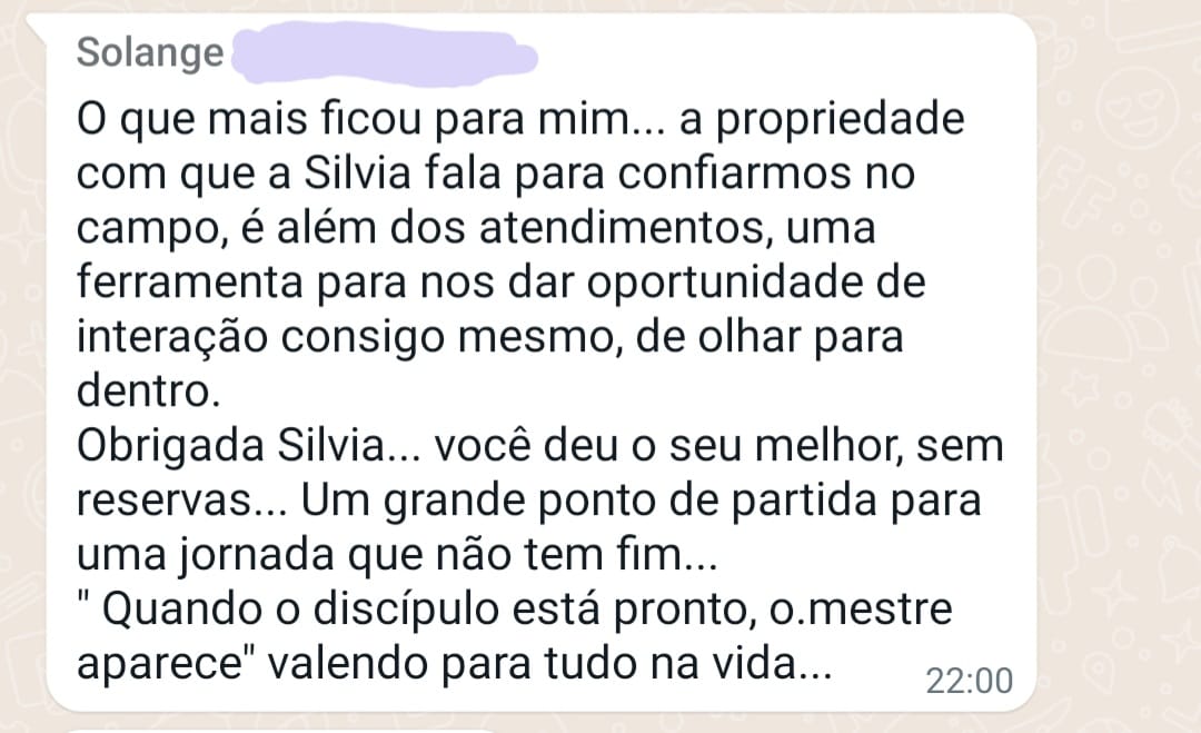 Depoimento de Solange, aluna do Espelho D'Água